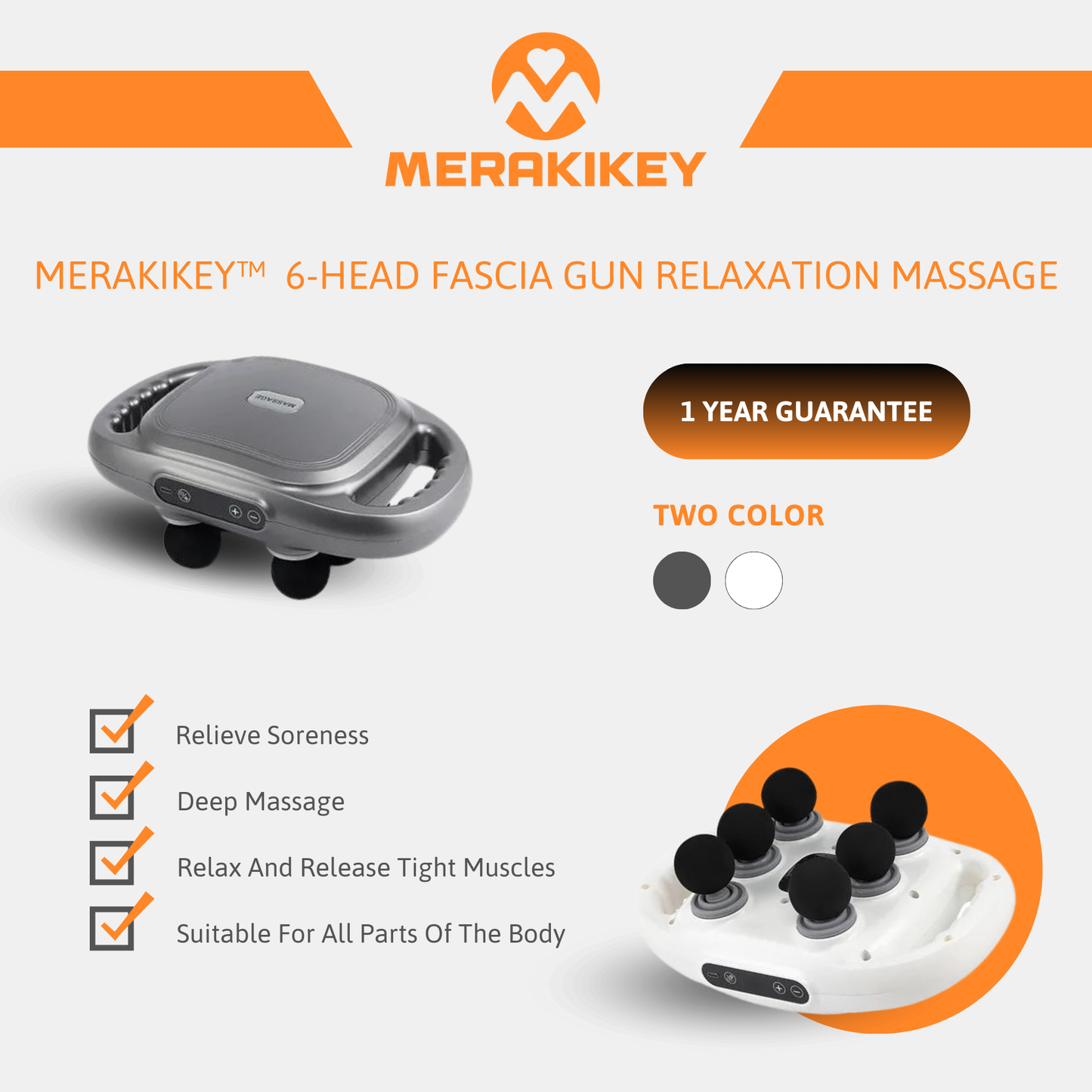 FlexiRelief Pro | 6-kop højfrekvent muskelmassager-zarada.dk