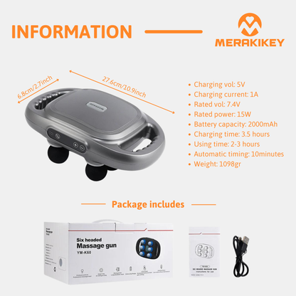 FlexiRelief Pro | 6-kop højfrekvent muskelmassager-zarada.dk