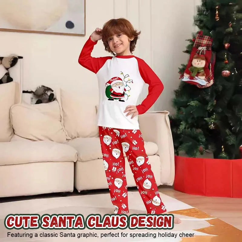 SantaRaglan | Passende familie julepyjamas sæt med Santa tryk