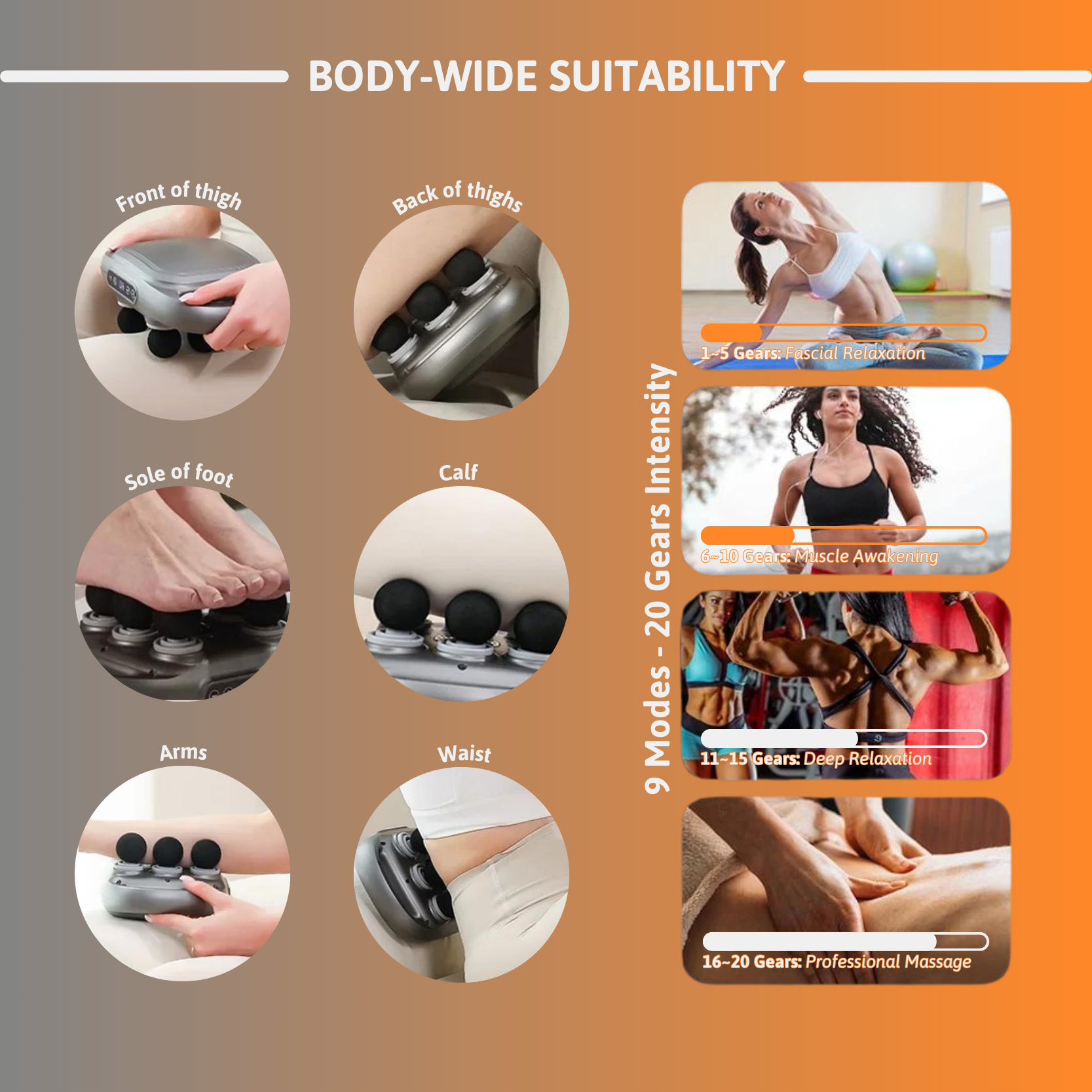 FlexiRelief Pro | 6-kop højfrekvent muskelmassager-zarada.dk