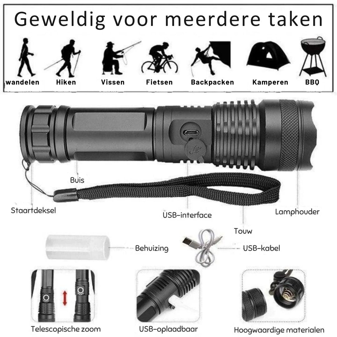 90000 Lumen XHP50.2 Den Mest Kraftfulde Lommelygte