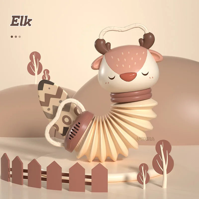 2-i-1 Baby Akkordeon og Rangle - Stimuler Sanserne med Beroligende Lyde