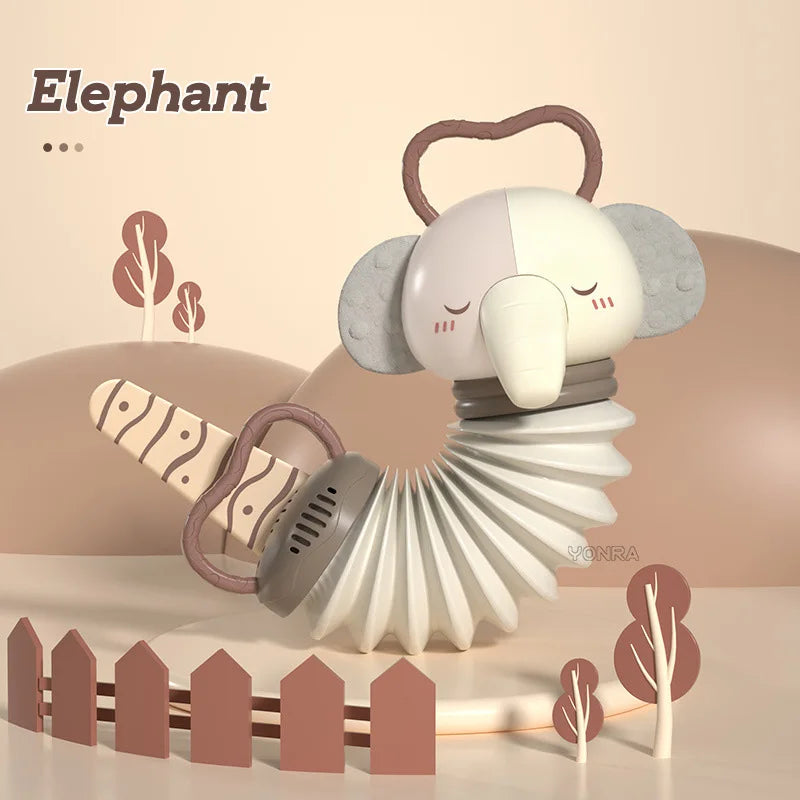 2-i-1 Baby Akkordeon og Rangle - Stimuler Sanserne med Beroligende Lyde