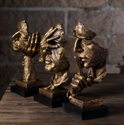 Abstrakt Guld Skulptur "NordicLijn" – Moderne Skandinavisk Dekoration