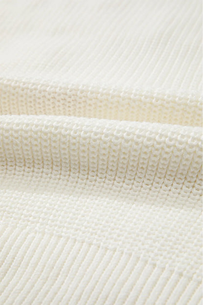 Hvid Glad og Lys Candy Cane Bogstav Jul Sweater