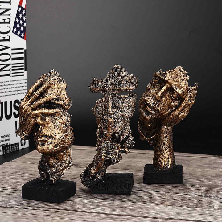 Abstrakt Guld Skulptur "NordicLijn" – Moderne Skandinavisk Dekoration