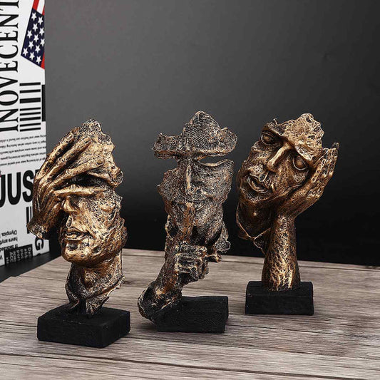 Abstrakt Guld Skulptur "NordicLijn" – Moderne Skandinavisk Dekoration